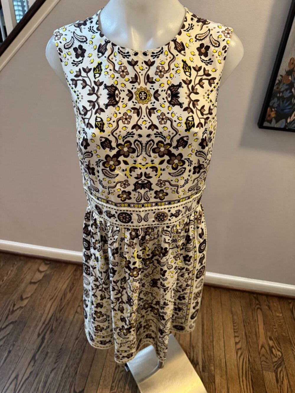Tory Burch Pisces Dream Print Silk Mini Dress Size 6 - Picture 3 of 4